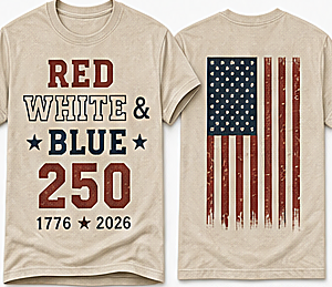 Men's Red White & Blue 250 Tee