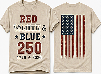 Men's Red White & Blue 250 Tee